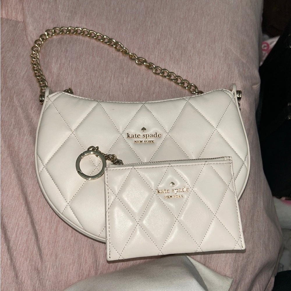 Kate Spade White Quilted Shoulder Bag